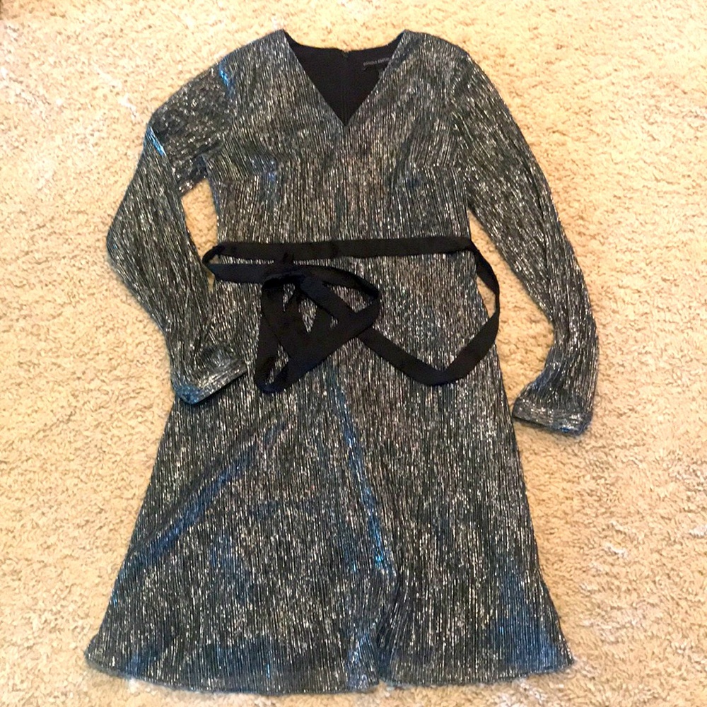 Banana Republic Black Silver Shimmery Dress